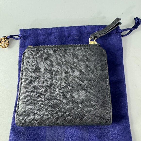 NWOT Tory Burch Robinson Bi-Fold Leather Wallet in Black - Picture 5 of 15